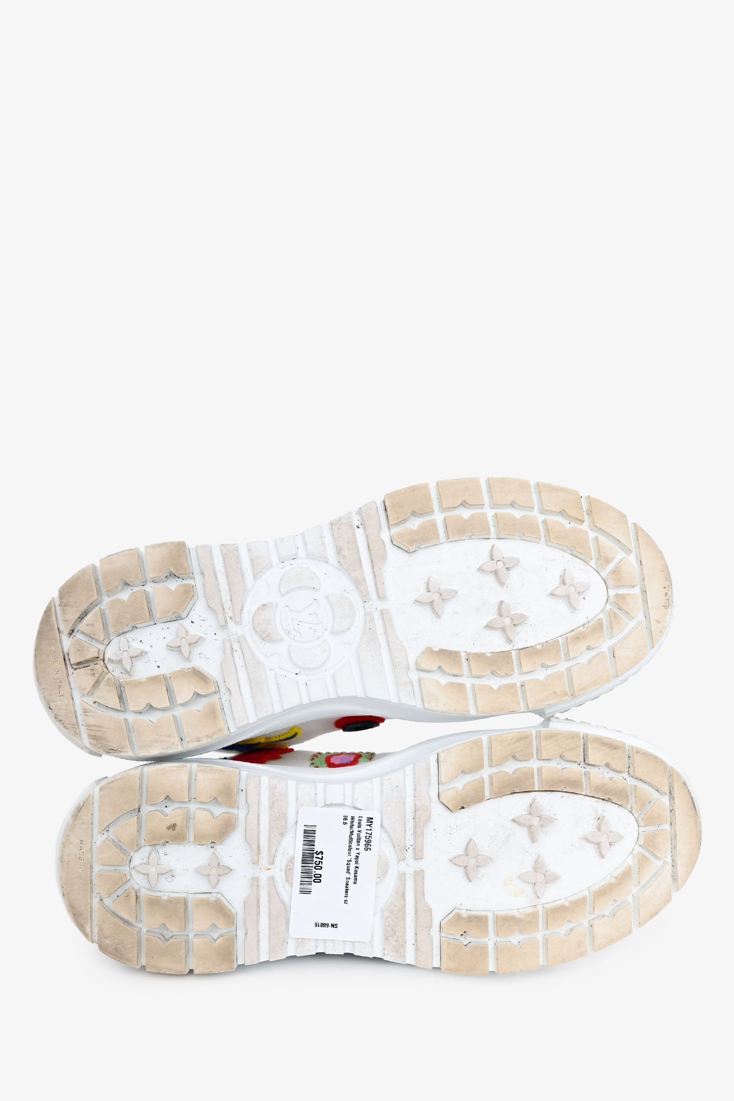 Louis Vuitton x Yayoi Kusama White/Multicolour 'Squad' Sneakers Size 36.5