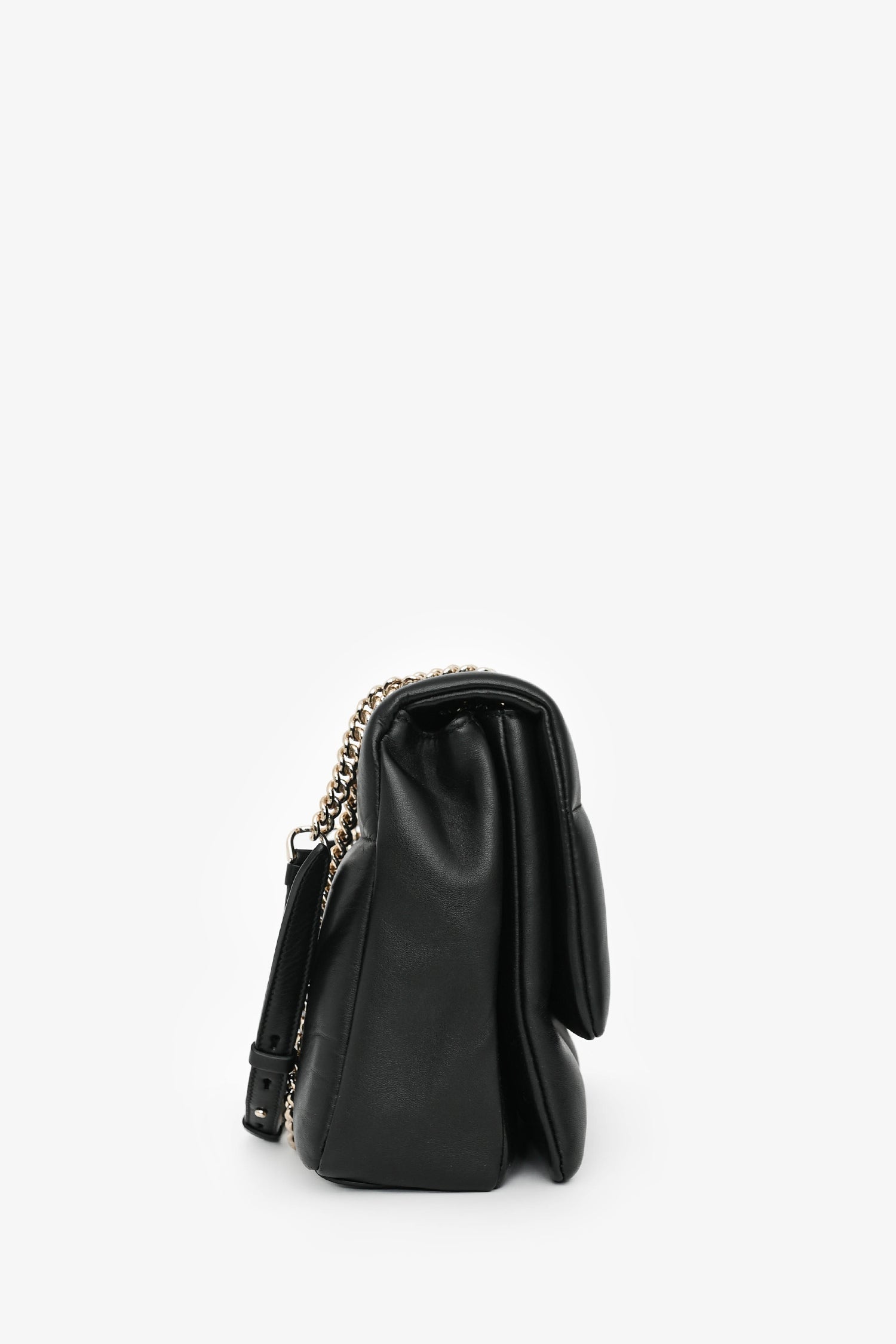 Salvatore Ferragamo Black Quilted Leather Vera Bow Shoulder Bag