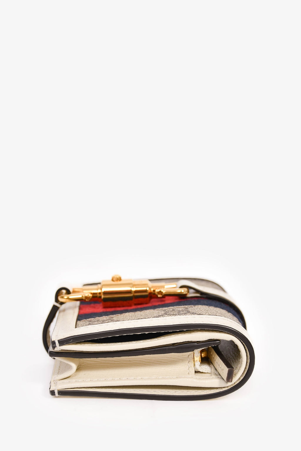 Gucci White Leather GG Supreme Jackie 1961 Compact Wallet