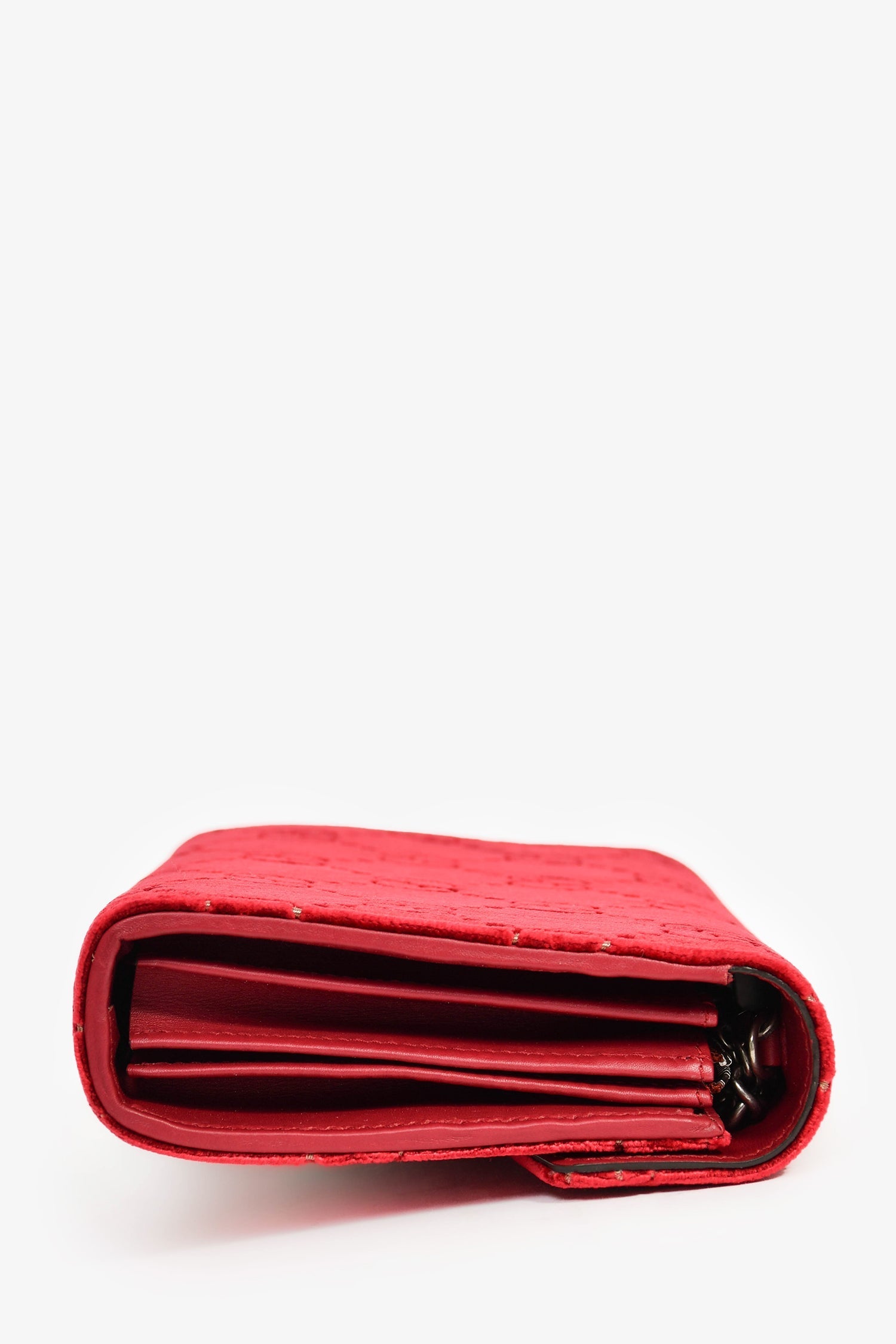 Gucci Red Velvet GG Supreme Monogram Small Dionysus Chain Shoulder Bag