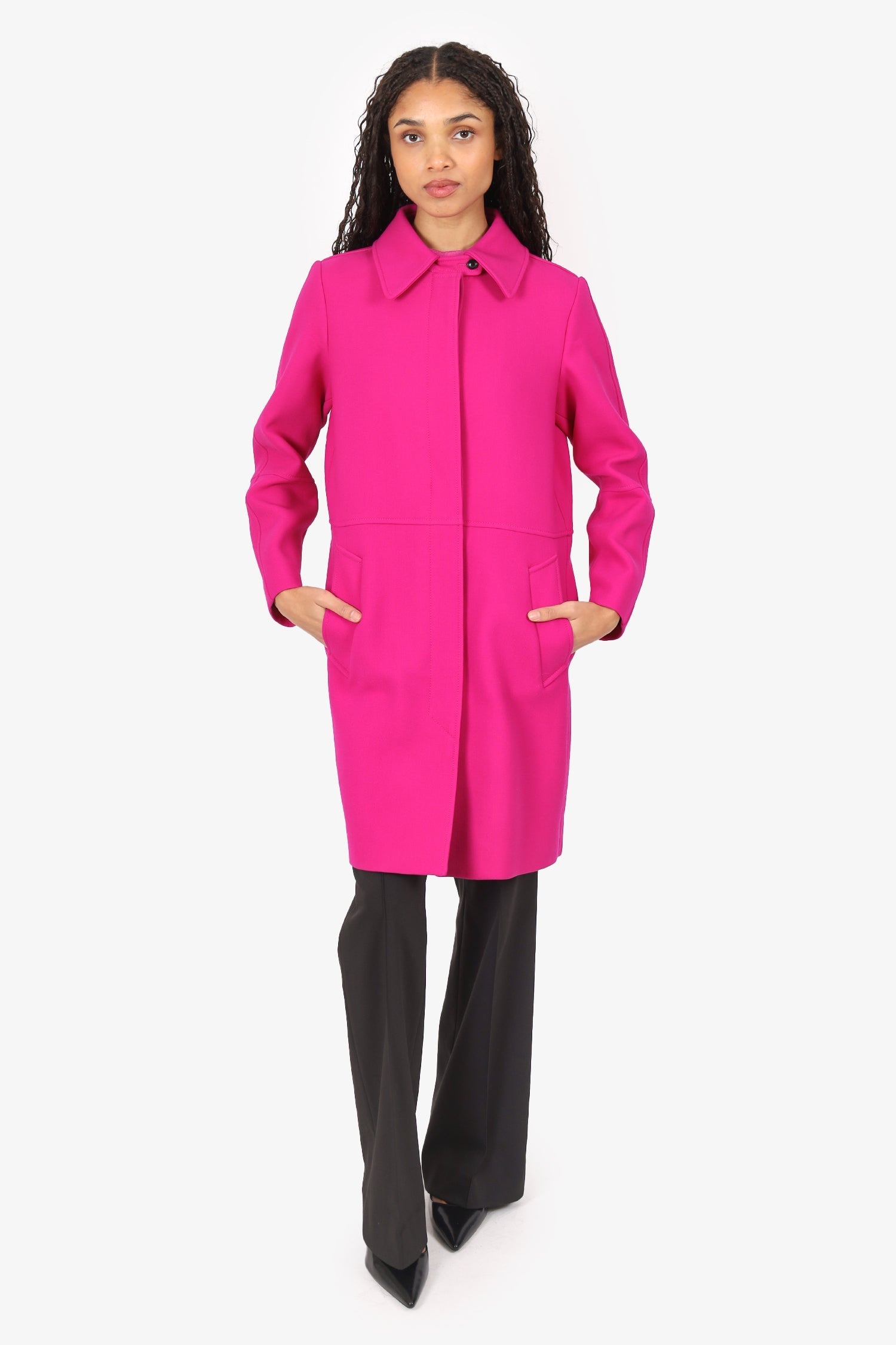 Louis Vuitton Pink Wool Coat Size 40