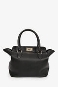 Hermès Black Leather Tool Box 26 Top Handle With Strap