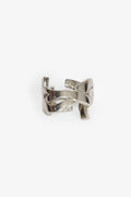 Saint Laurent Silver Tone Logo Monogram Ring Size 6