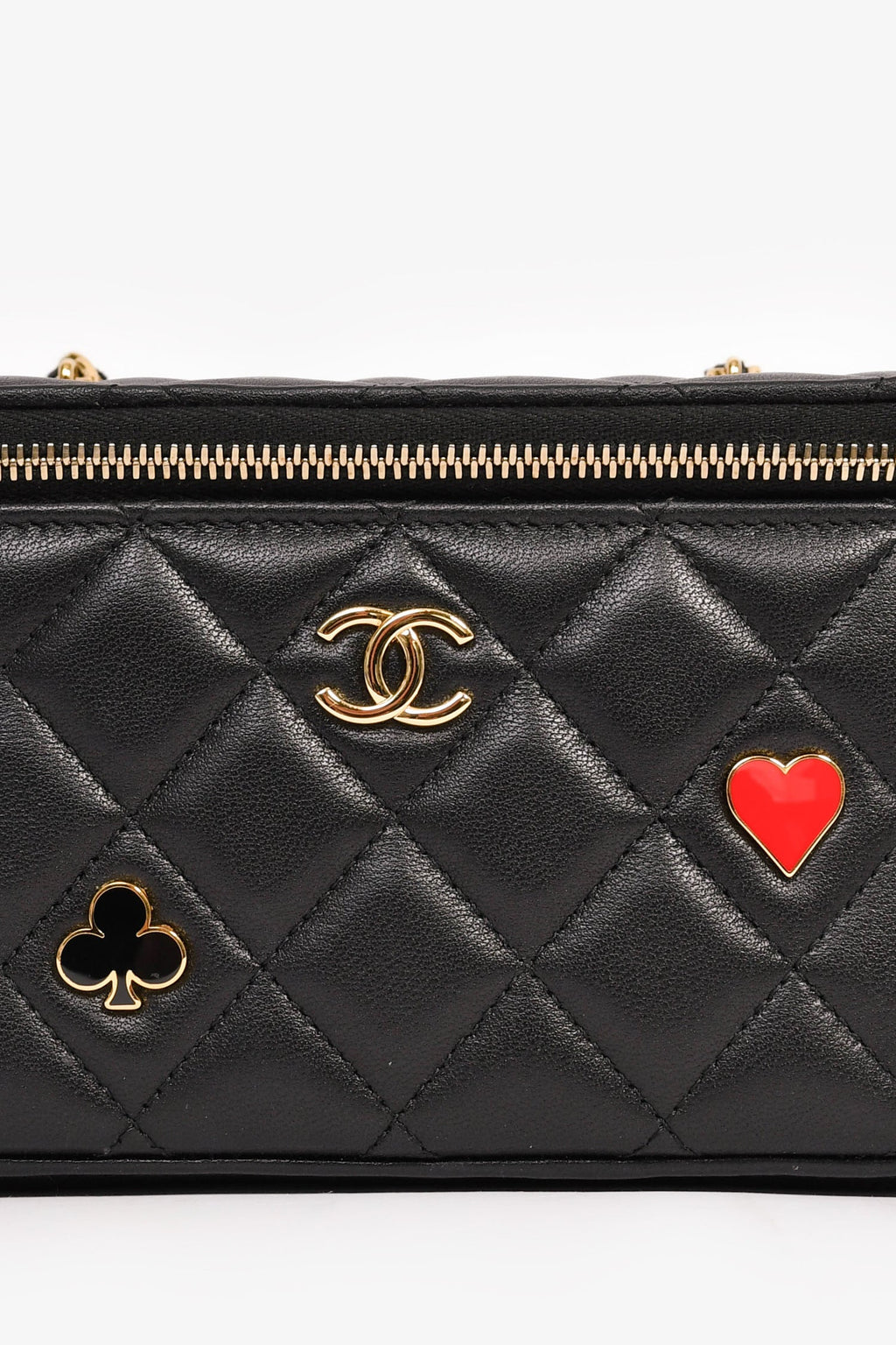 Pre-Loved Chanel™ 2021+ Black Lambskin Leather Coco Casino Small Vanity Case Crossbody