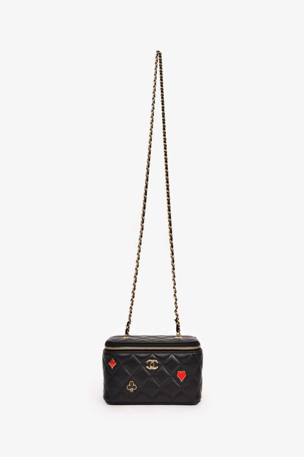 Pre-Loved Chanel™ 2021+ Black Lambskin Leather Coco Casino Small Vanity Case Crossbody