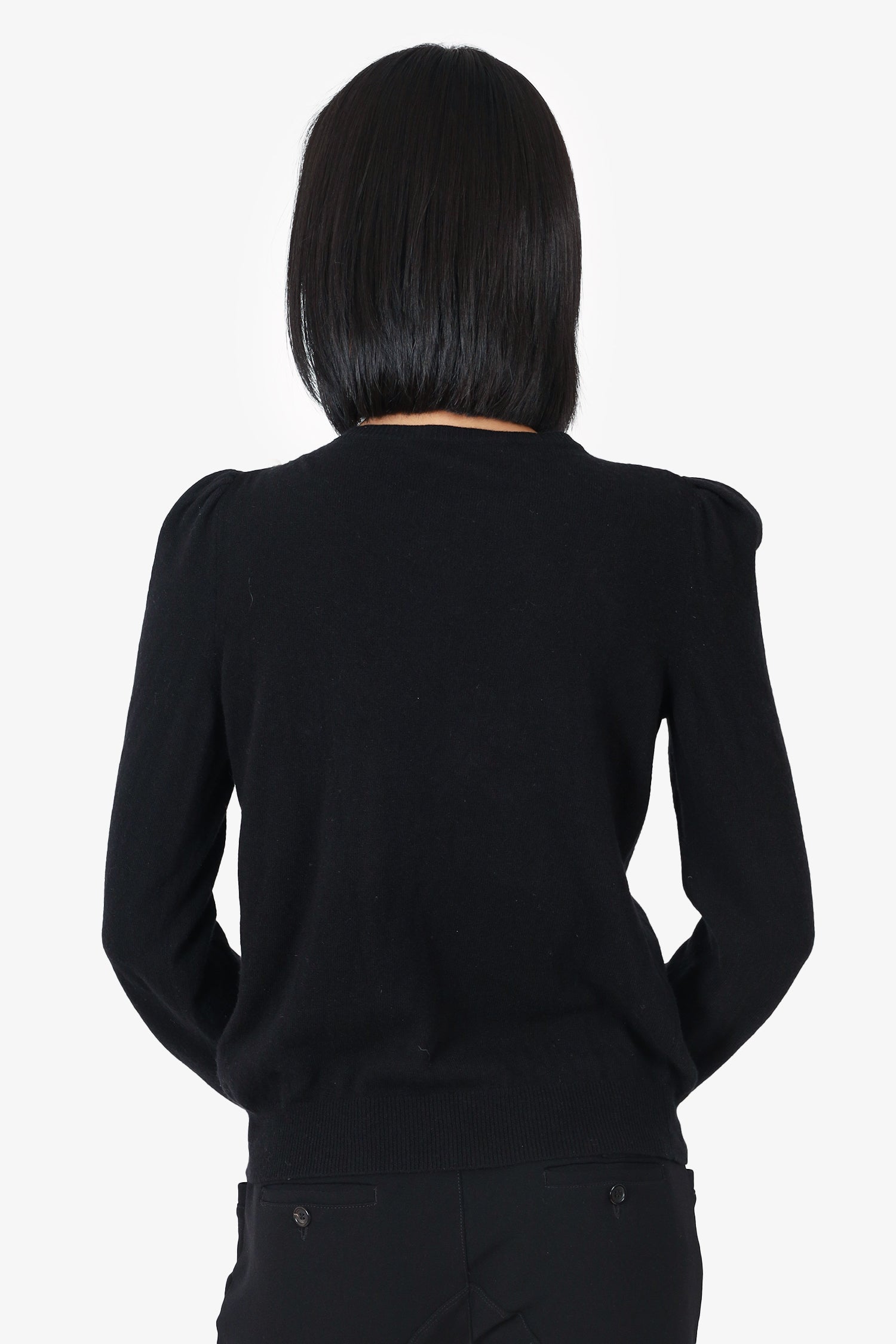 Gucci Black Wool Pearl Neck Sweater Size M