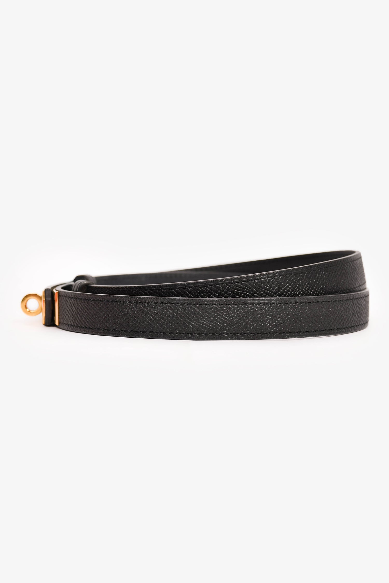 Hermès 2016 Black Epsom Leather Kelly 18 Belt