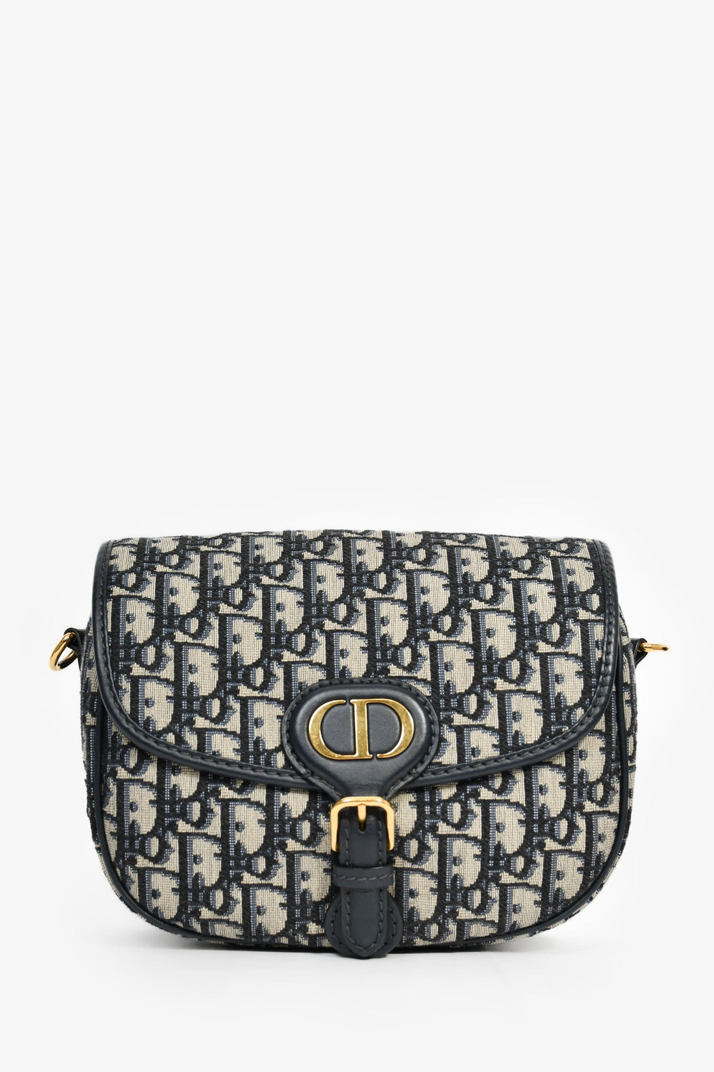 Christian Dior Navy Blue Oblique Jacquard Medium 'Bobby' Crossbody Bag