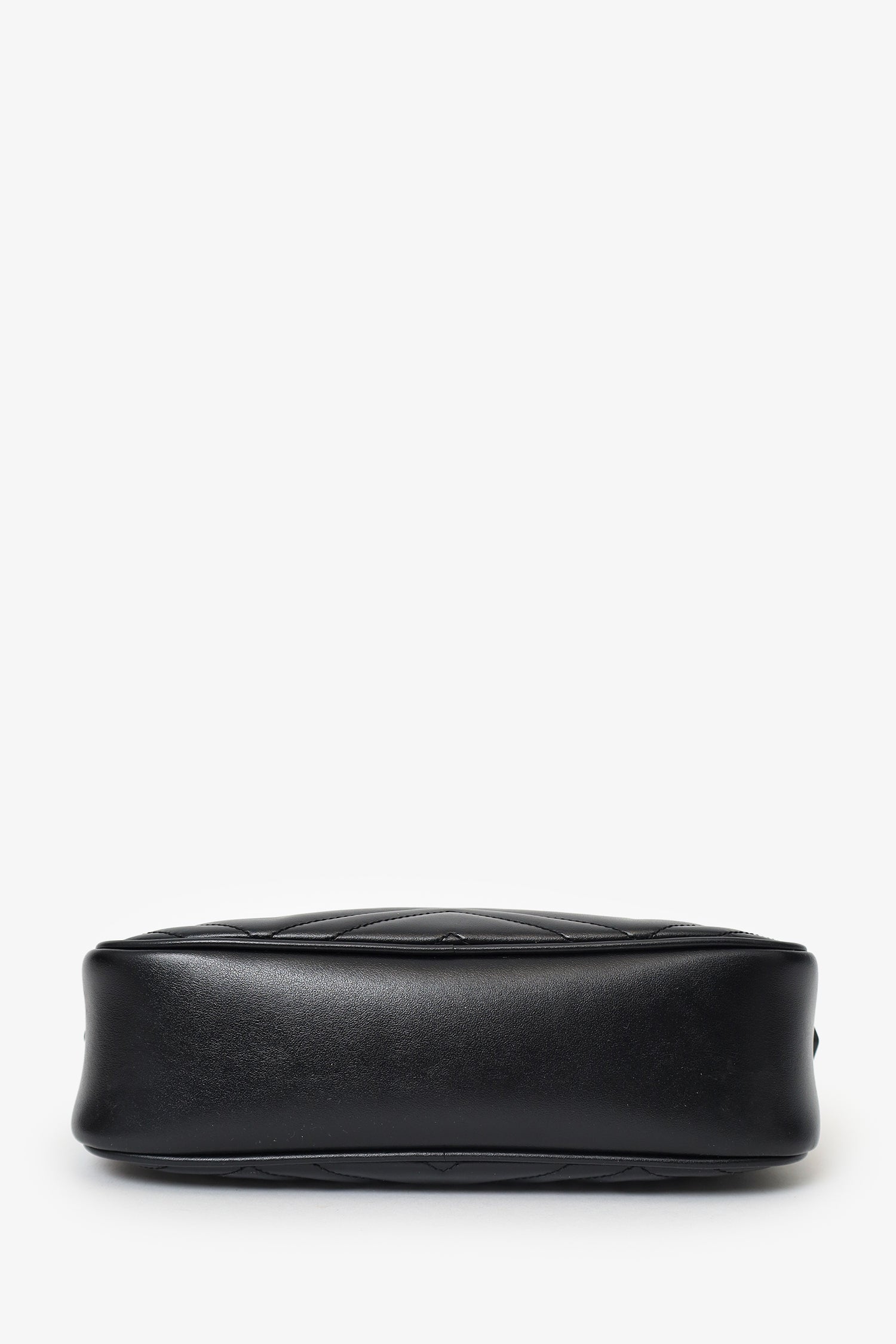Gucci Black Leather Marmont Matelasse Camera Bag