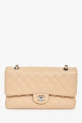Pre-Loved Chanel™ 2011 Beige Caviar Leather Medium Double Flap Shoulder Bag