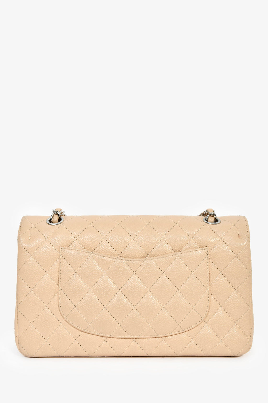 Pre-Loved Chanel™ 2011 Beige Caviar Leather Medium Double Flap Shoulder Bag