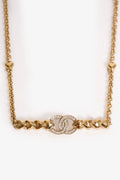 Pre-Loved Chanel™ 2023 Gold Tone Crystal CC Heart Long Chain Belt