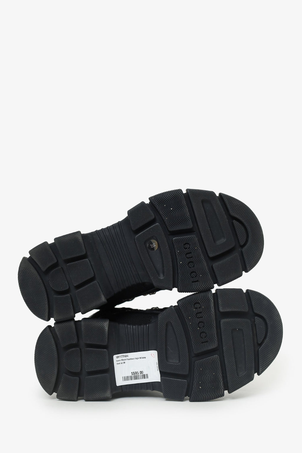 Gucci Black Flashtrek High Miliatry Boot Size 38
