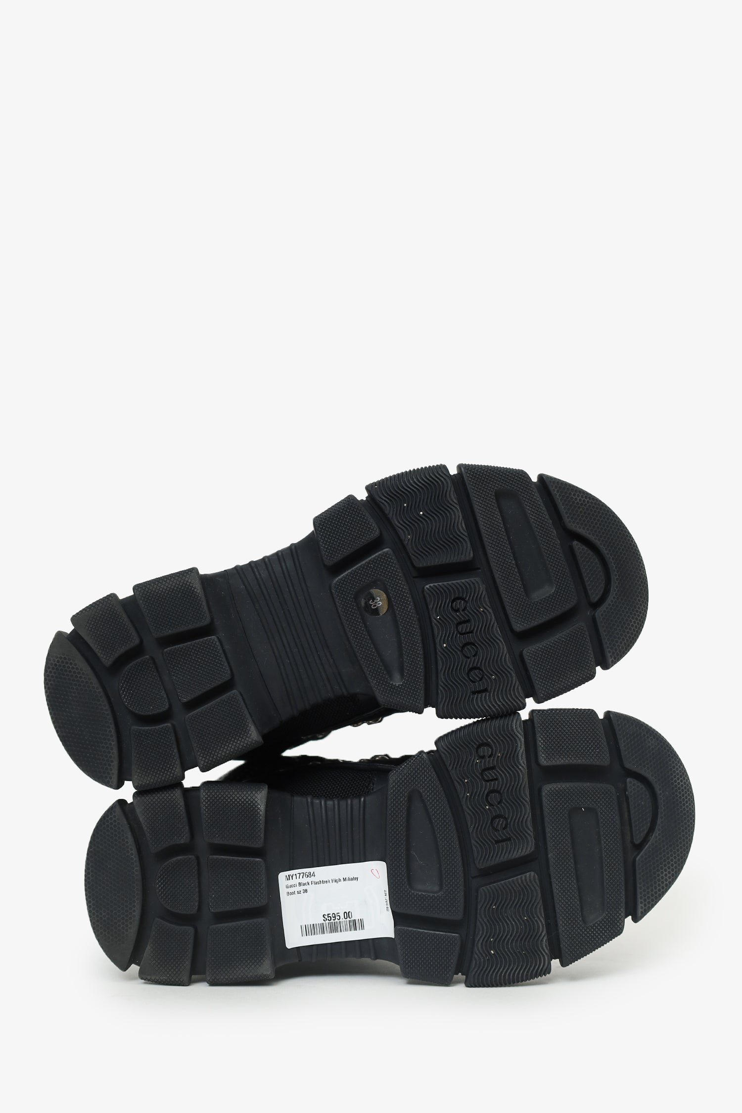 Gucci Black Flashtrek High Miliatry Boot Size 38