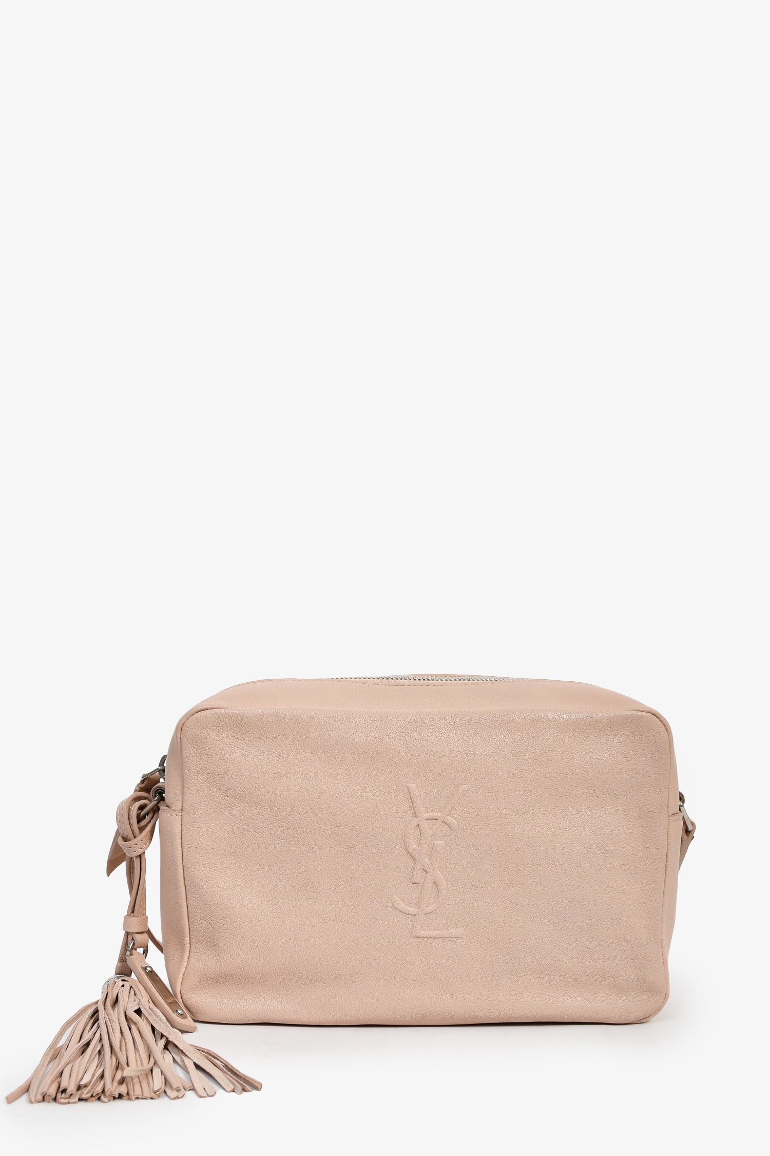 Saint Laurent 2017 Blush Pink Leather Tassel Camera Crossbody