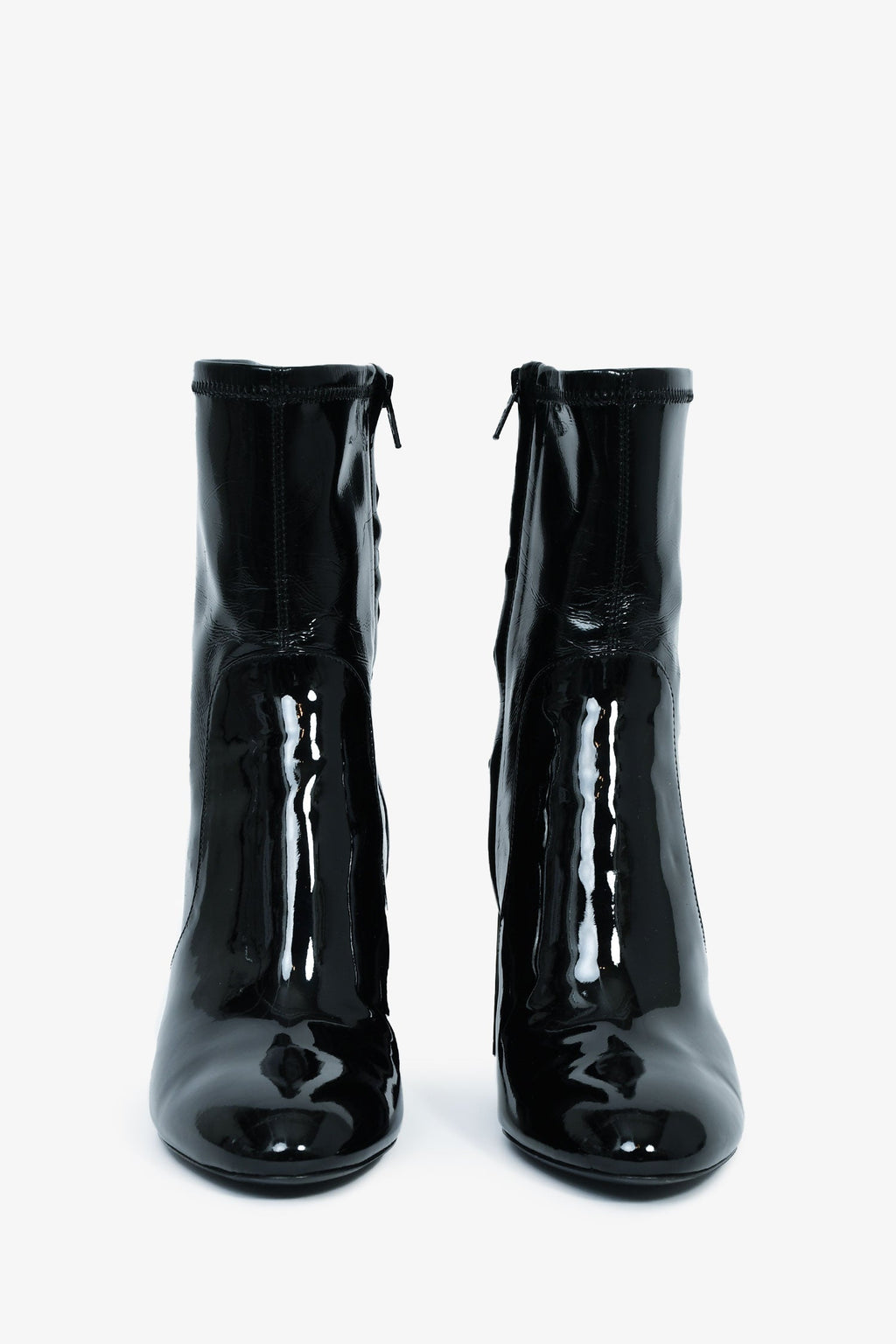 Louis Vuitton Black Patent Leather Heeled Boots Size 36