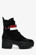 Louis Vuitton Blue/Black Leather Monogram Laureate Boots Size 38
