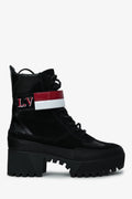 Louis Vuitton Black Suede Striped Combat 'Laureate' Boots Size 38