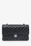 Pre-Loved Chanel™ 2024 Black Caviar SHW Medium Double Flap