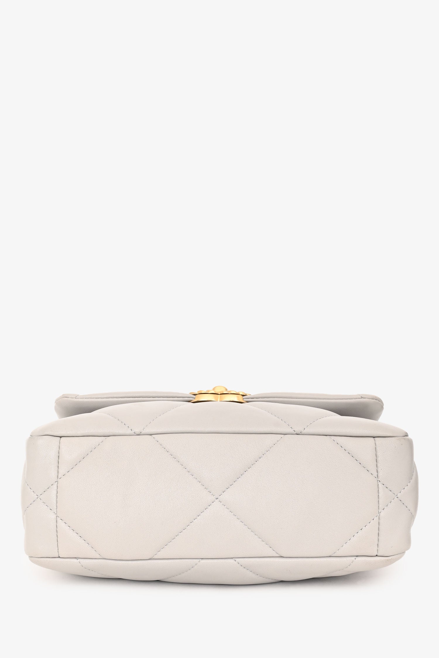 Pre-Loved Chanel™ Grey Shiny Lambskin Medium 19 Flap Bag