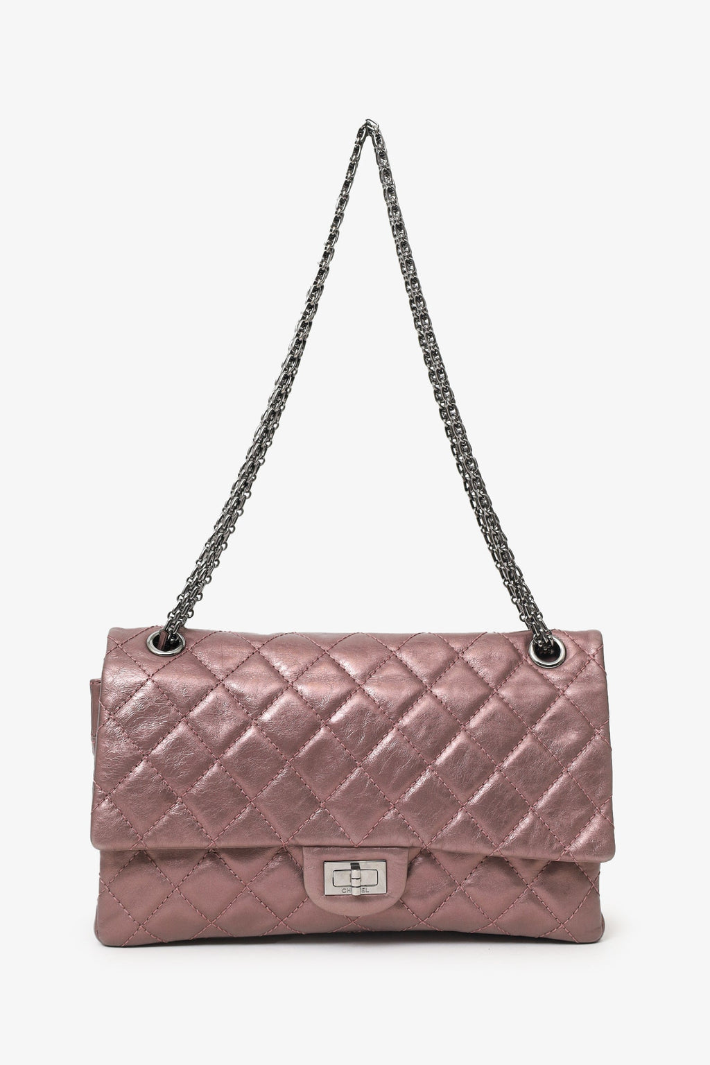 Pre-Loved Chanel™ 2008-09 Brown Metallic Aged Calfskin Quilted 2.55 Reissue Shoulder Bag