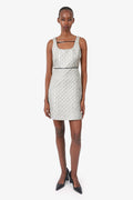 Gucci Silver Metallic Heritage GG Sleeveless Dress Size 38