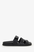 Hermès Black Leather Chypre Sandals Size 38