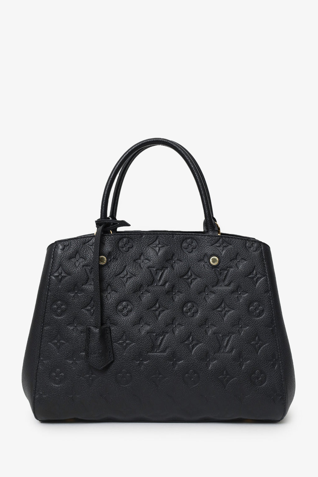 Louis Vuitton 2015 Black Empreinte Leather Montaigne Top Handle With Strap