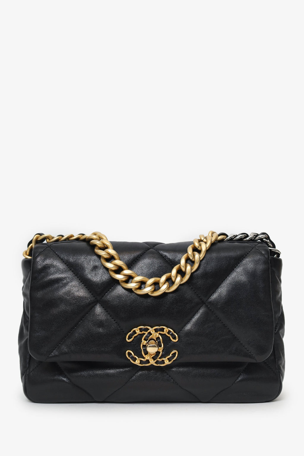 Pre-Loved Chanel™ 2019 Black Leather 19 Flap Bag