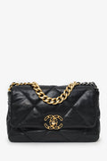 Pre-Loved Chanel™ 2019 Black Leather 19 Flap Bag