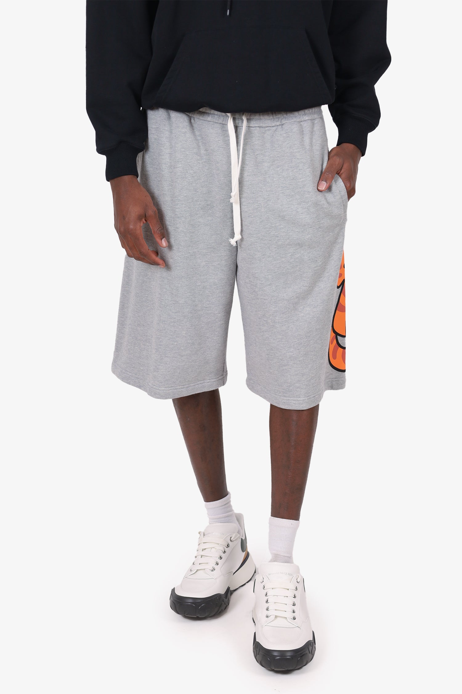 Gucci Kawaii Collection Grey Animal Print Shorts Size L Mens