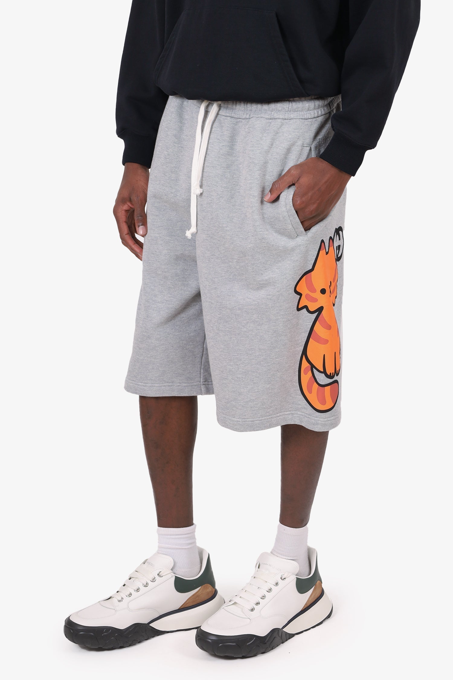 Gucci Kawaii Collection Grey Animal Print Shorts Size L Mens