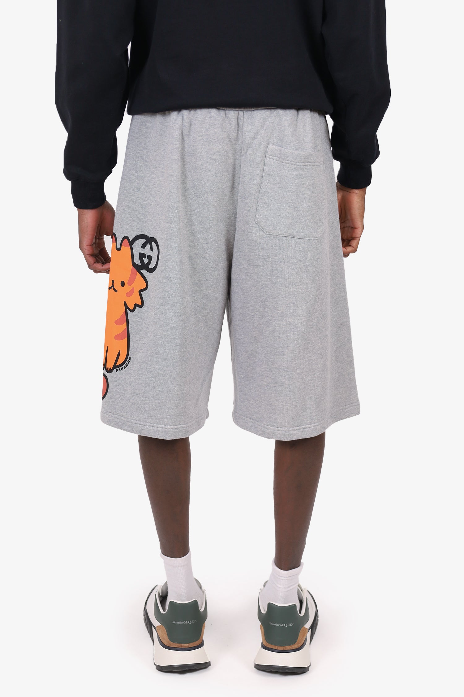 Gucci Kawaii Collection Grey Animal Print Shorts Size L Mens