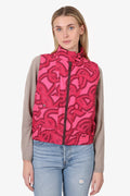 Hermès Pink Printed Nylon Zip Up Vest Size 38