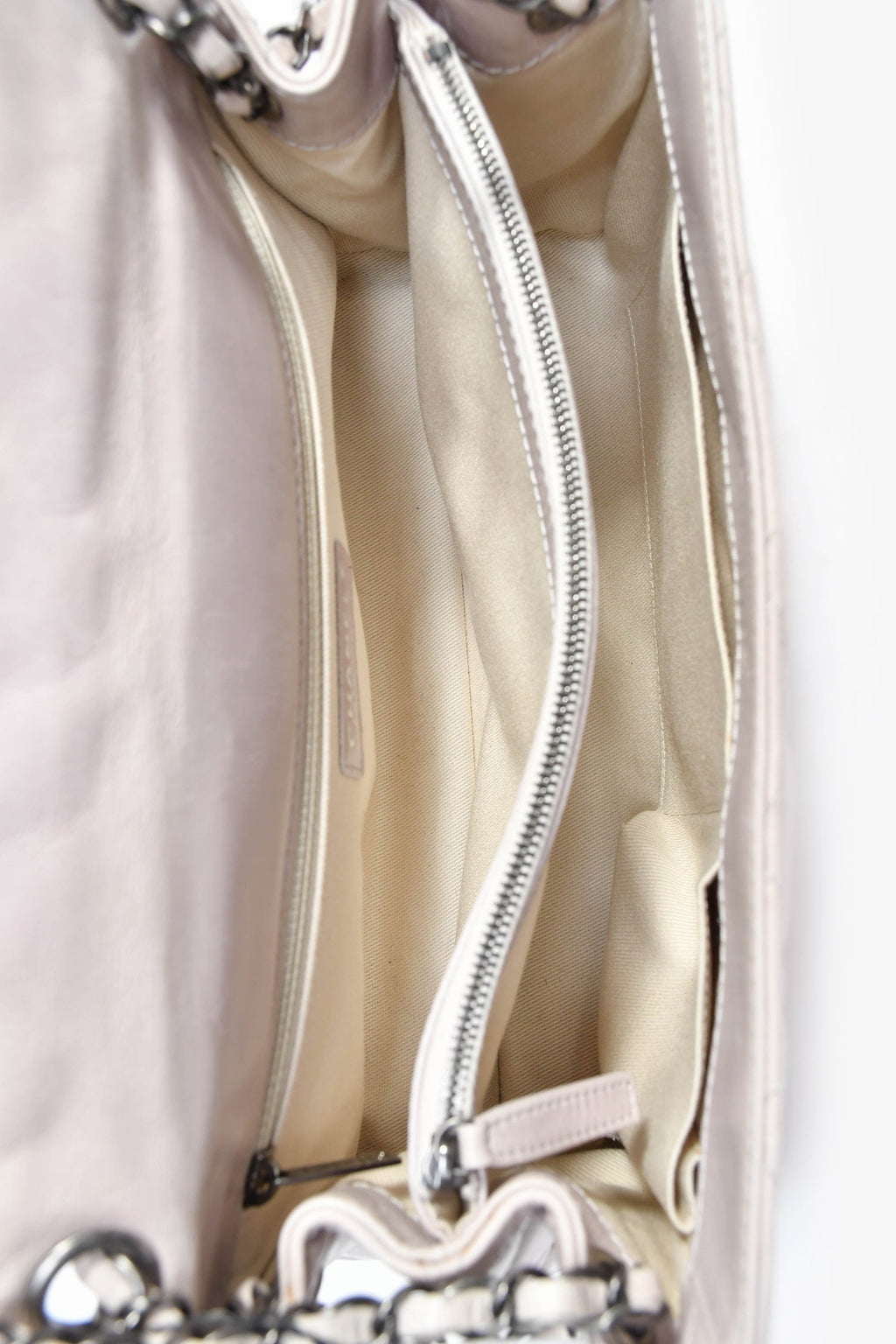 Pre-Loved Chanel™ 2014 Light Taupe Aged Calfskin Leather Jumbo Single Flap