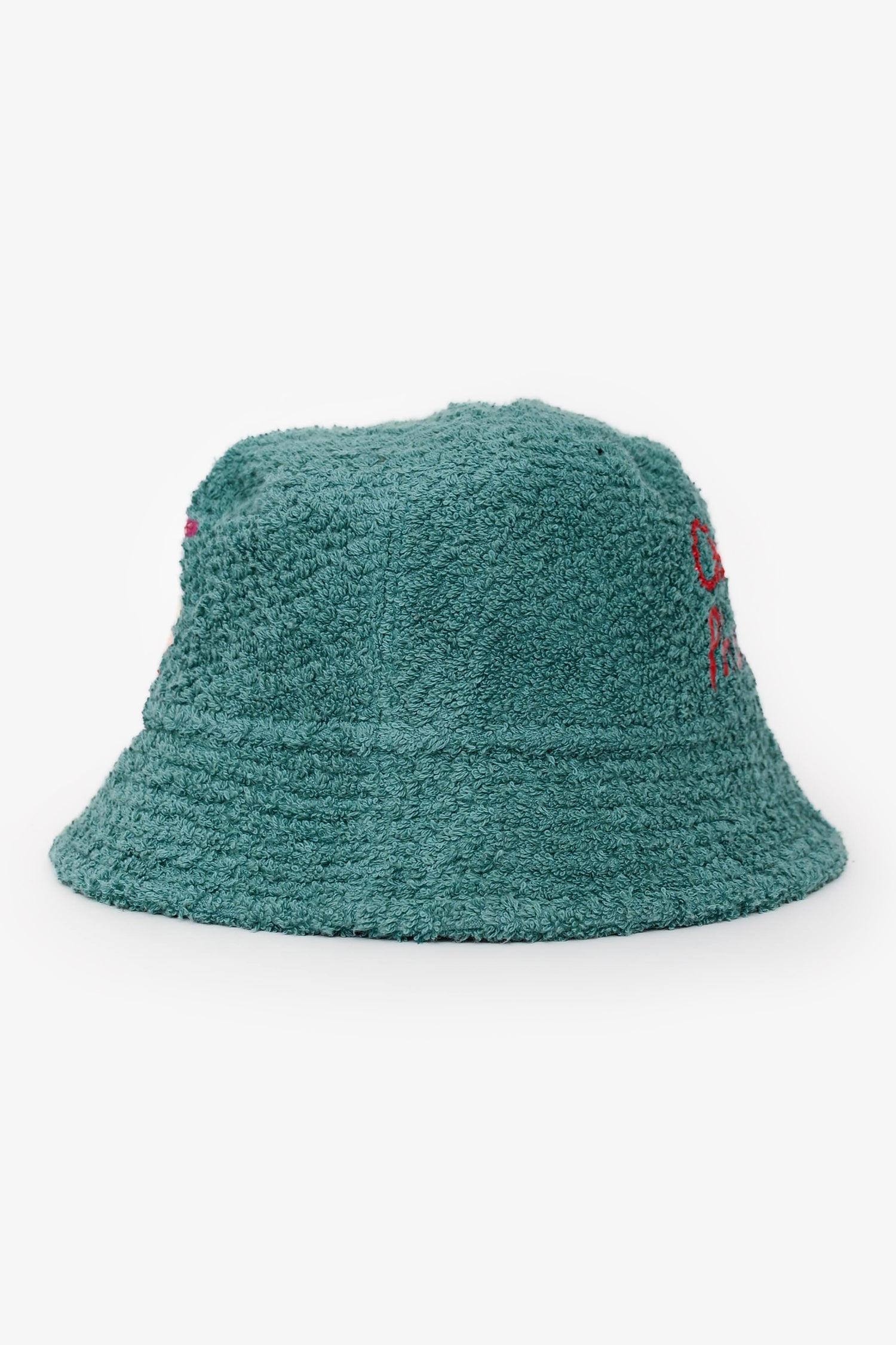 Pre-Loved Chanel™ Green Terry Cloth Sequin/Crystal Embellished Bucket Hat Size S