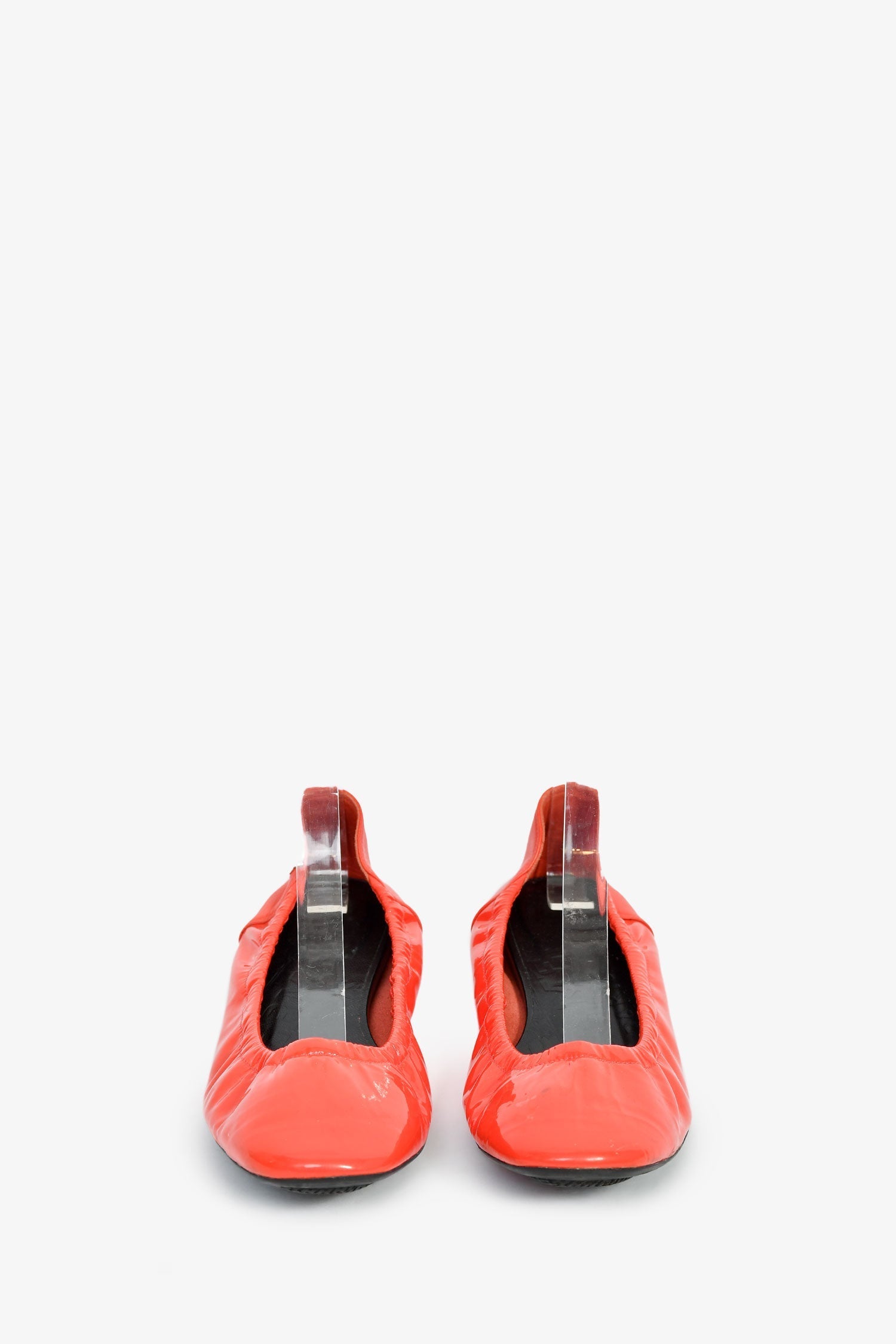 Hermès Orange Patent Ballet Flats Size 36.5