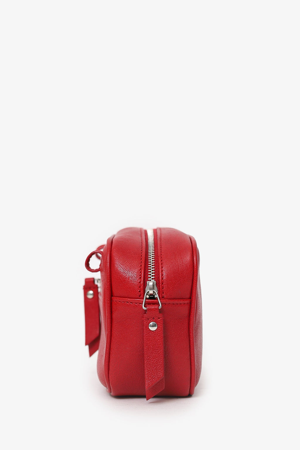 Saint Laurent Red Lambskin Monogram Lou Belt Bag