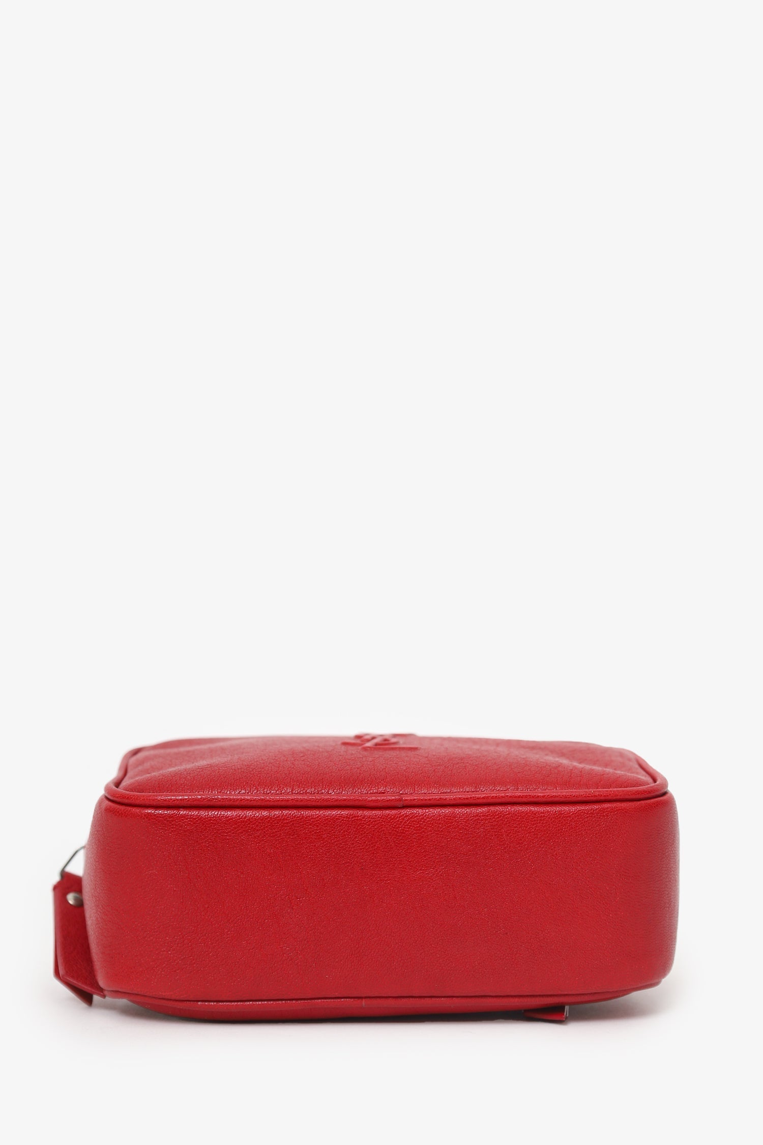 Saint Laurent Red Lambskin Monogram Lou Belt Bag