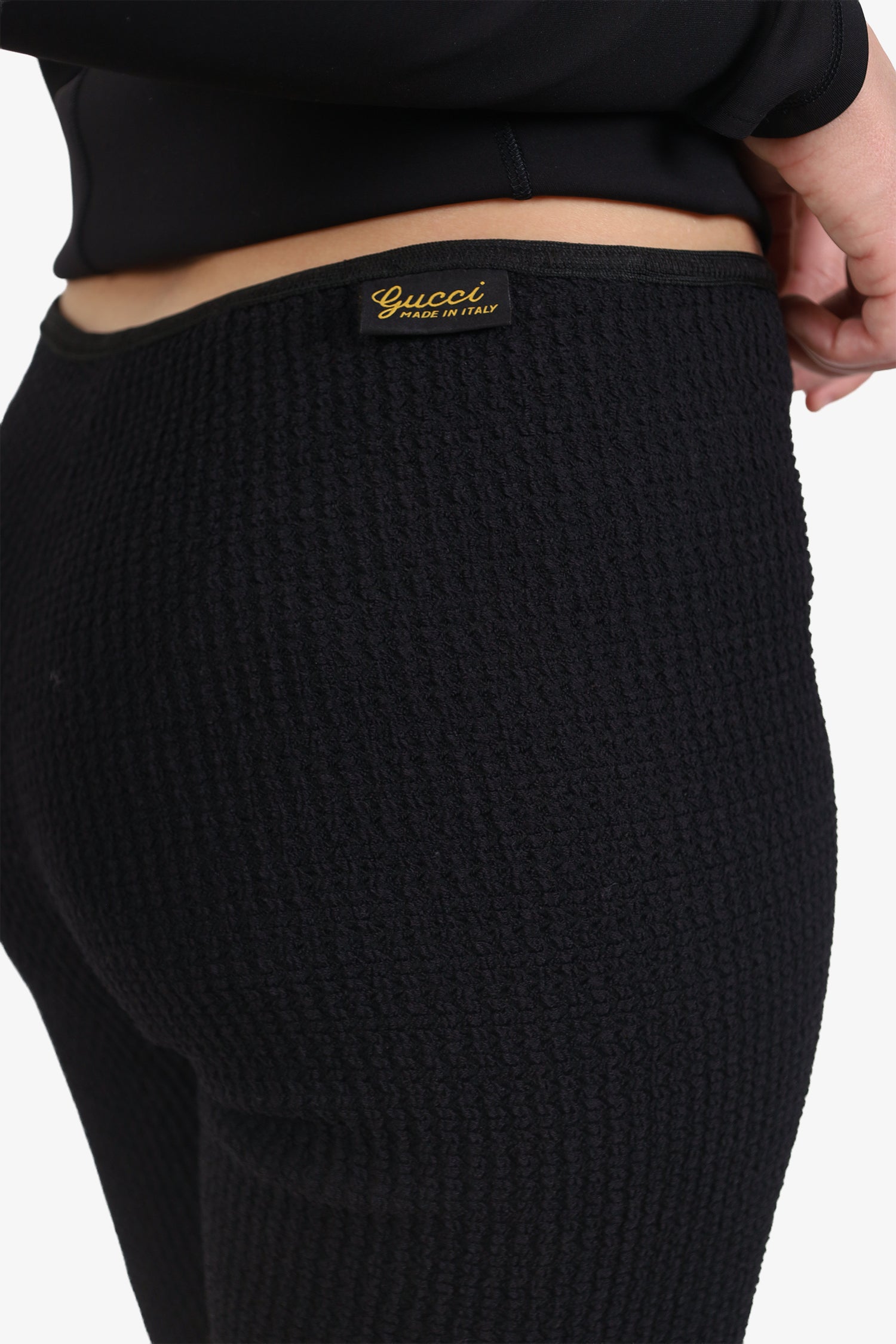 Gucci Black Crinkle Knee Length Shorts Size 44