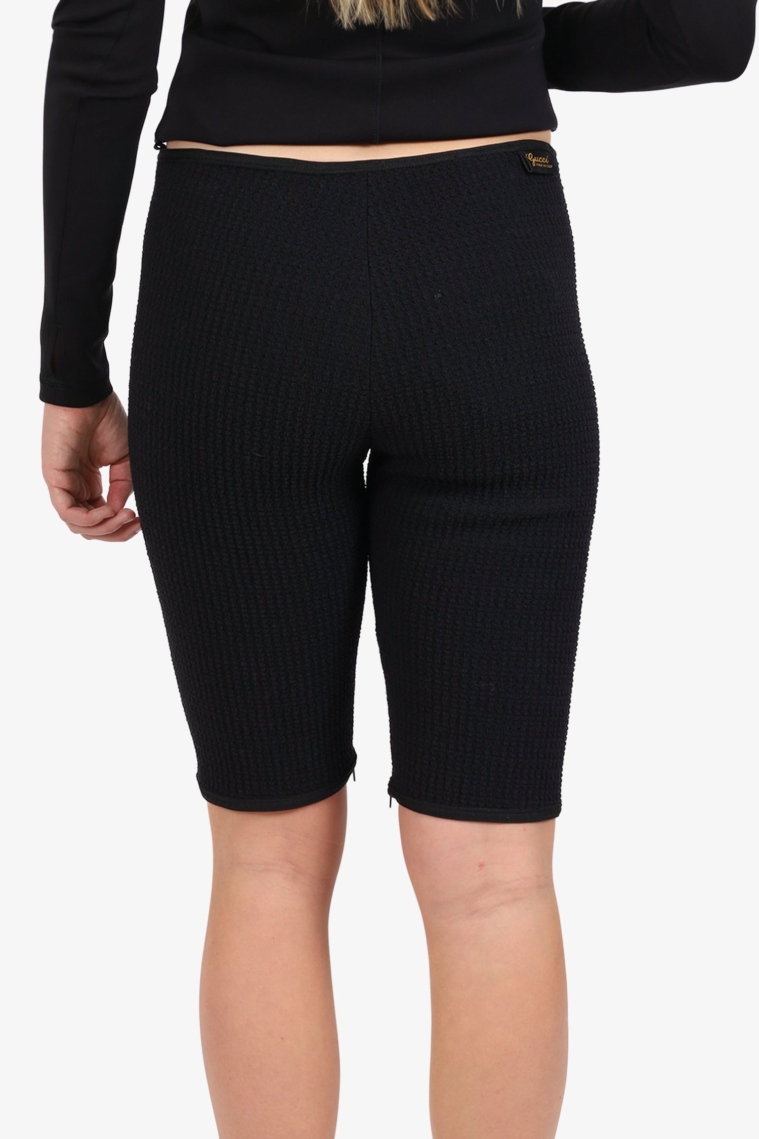 Gucci Black Crinkle Knee Length Shorts Size 44