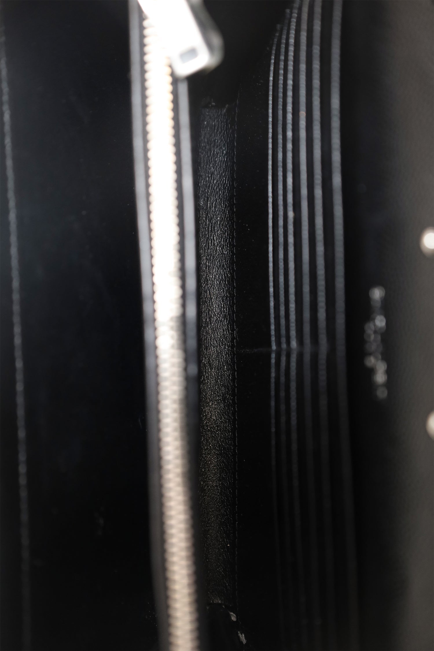 Saint Laurent Black Chevron Leather Envelope Wallet On Chain