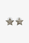 Pre-Loved Chanel™ 2023 Silver Toned Star CC Stud Earrings