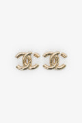 Pre-Loved Chanel™ 2022 Champagne Gold Toned Maxi CC Earrings