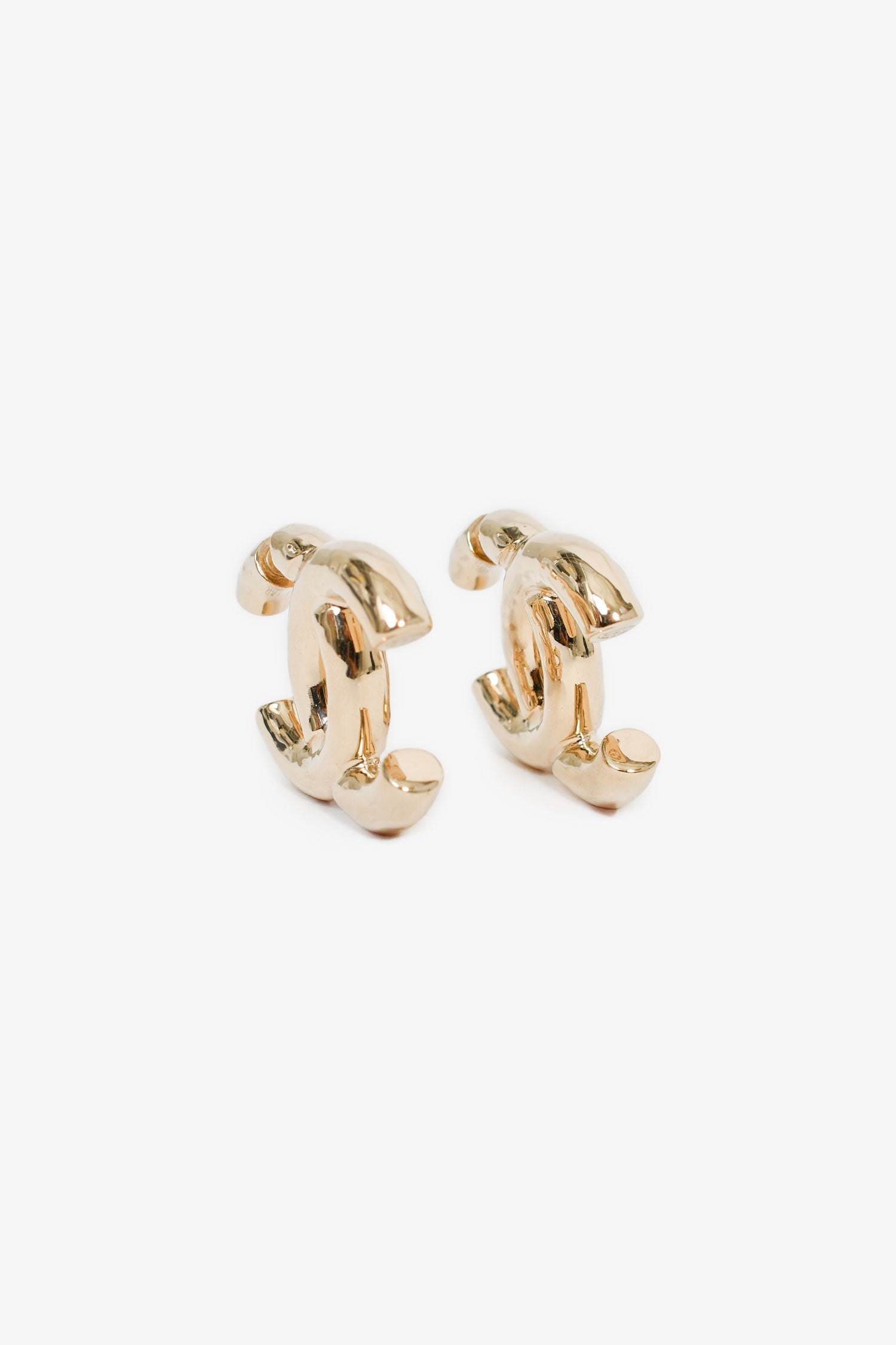 Pre-Loved Chanel™ 2022 Champagne Gold Toned Maxi CC Earrings