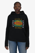 Gucci Black Logo Printed Hoodie Size M