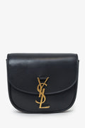 Saint Laurent Black Smooth Calfskin Small Monogram Kaia Crossbody