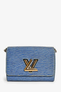 Louis Vuitton 2015 Blue Denim Epi Leather 'Twist' MM Shoulder Bag