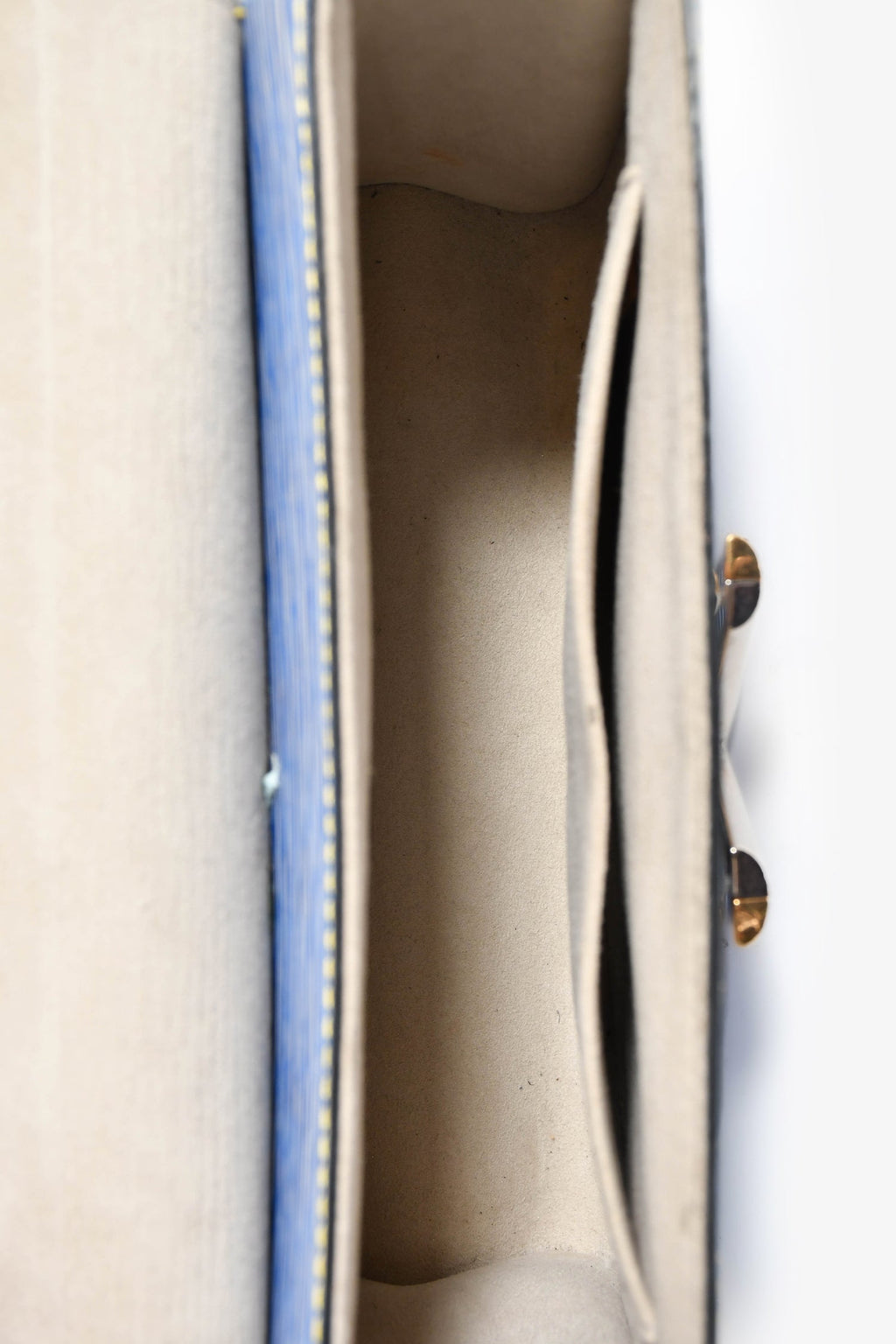 Louis Vuitton 2015 Blue Denim Epi Leather 'Twist' MM Shoulder Bag
