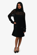Pre-Loved Chanel™ Black Mohair Long Sleeve Turtleneck Mid Length Sweater Dress Size 38